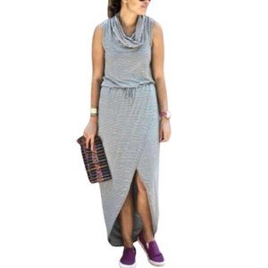 Anthropologie Dolan Striped Casual Maxi Dress Jersey Knit Black & White Large